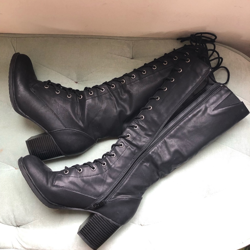 American Rag Lorah Closed Toe Knee lace up Boots